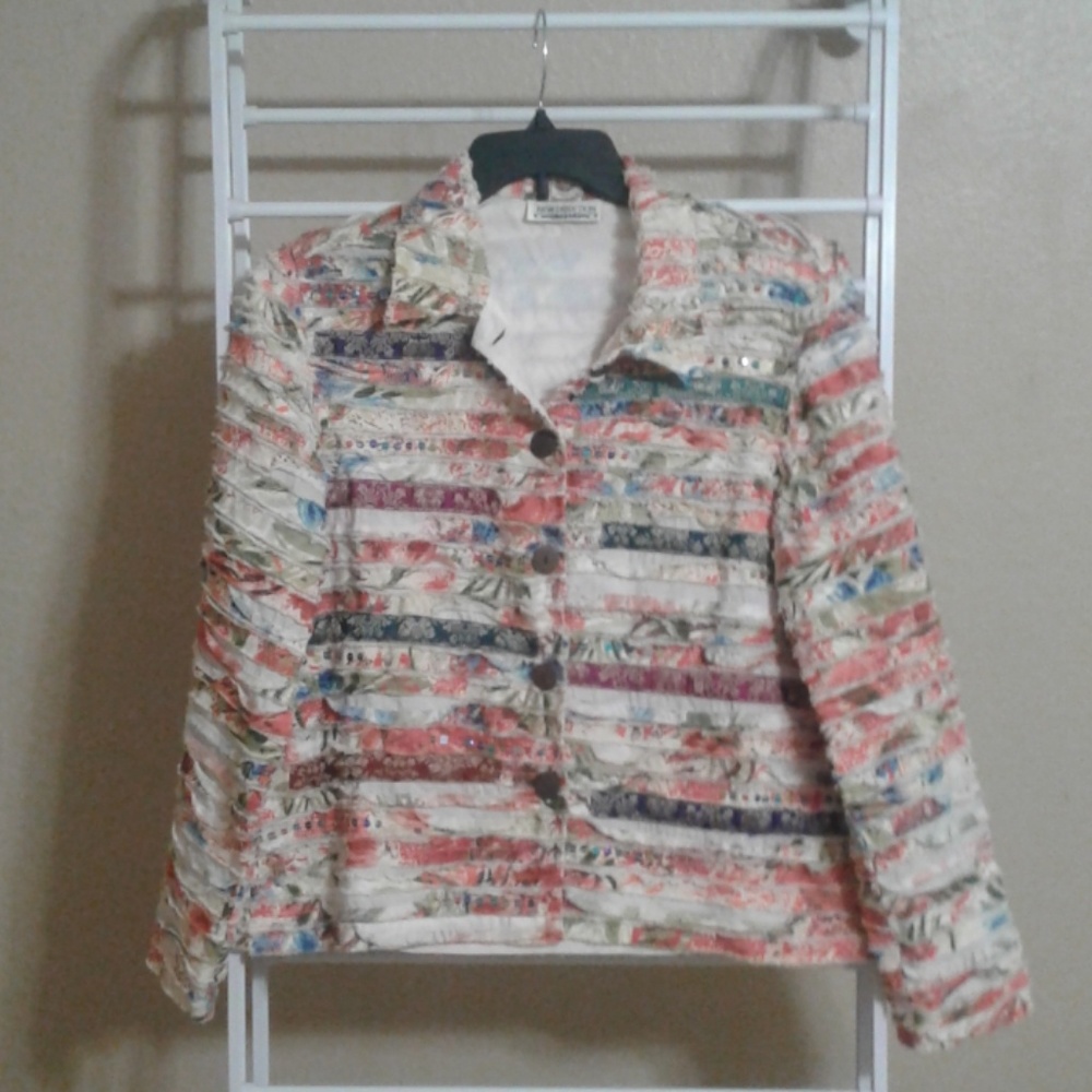New Direction Boho Embellished Jacket Size M